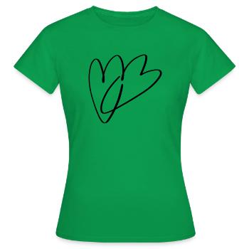 Herzen - Frauen T-Shirt - Kelly Green - Vorne - AI Model Female 172 dark (172cm)