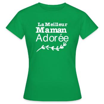 La meilleur Maman adorée - T-shirt Femme - vert - Devant - AI Model Female 172 dark (172cm)
