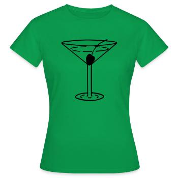 Martini mit Olive - Frauen T-Shirt - Kelly Green - Vorne - AI Model Female 172 dark (172cm)