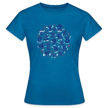 Nombres Heureux (Maths) - T-shirt Femme - bleu saphir antique chiné - Devant - AI Model Female 172 dark (172cm)