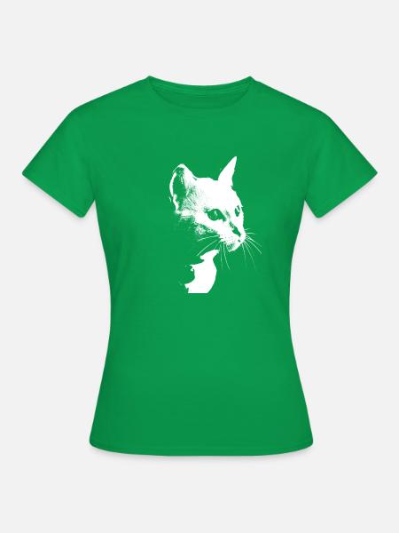 Katzengesicht - Frauen T-Shirt - Kelly Green
