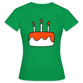 Geburtstagstorte dreifarbig - Frauen T-Shirt - Kelly Green - Vorne - AI Model Female 172 dark (172cm)