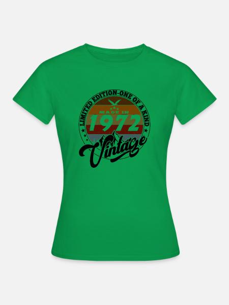 Eleganter Vintage: 1972 Retro Geschenk 1972 2025 - Frauen T-Shirt - Kelly Green