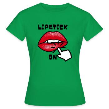 Lippenstift Klick Comic Geschenkidee Lippe - Frauen T-Shirt - Kelly Green - Vorne - AI Model Female 172 dark (172cm)