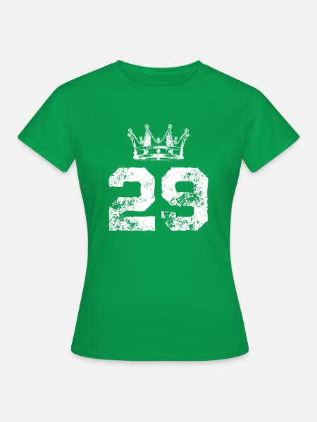 29 Zahl Krone - Frauen T-Shirt - Kelly Green