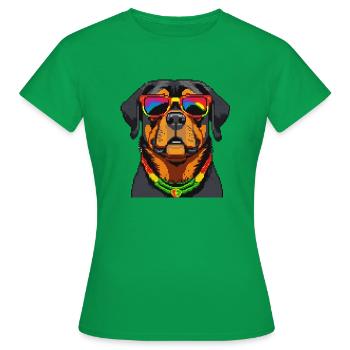 Chien rastafari - T-shirt Femme - vert - Devant - AI Model Female 172 dark (172cm)