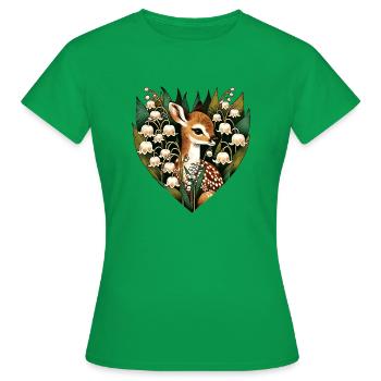 Muguet Fauve - T-shirt Femme - vert - Devant - AI Model Female 172 dark (172cm)