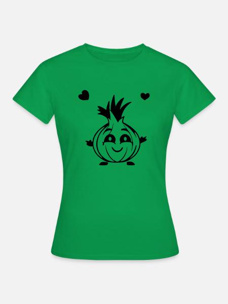 Zwiebel mit Lächeln Geschenkidee - Frauen T-Shirt - Kelly Green
