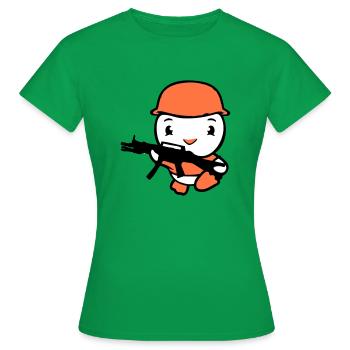 Canard Soldat Armée Militaire Professionnel Casque Pistolet Running - T-shirt Femme - vert - Devant - AI Model Female 172 dark (172cm)
