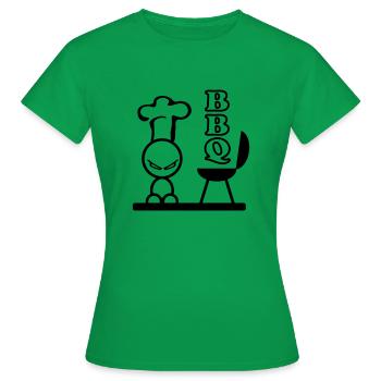 bbq - Women's T-Shirt - kelly green - Front - AI Model Female 172 dark (172cm)