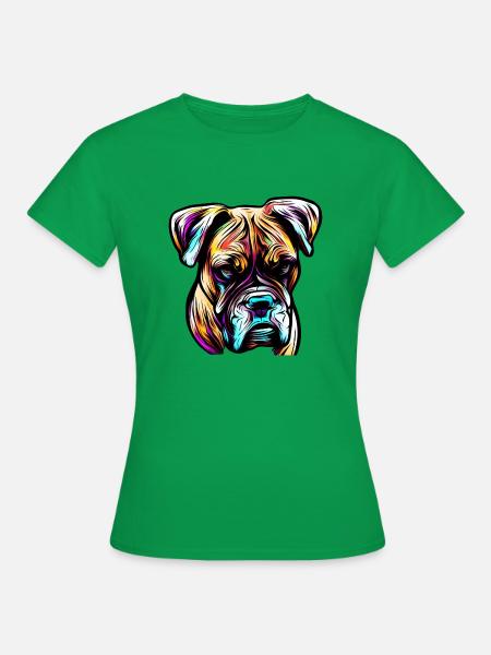 Boxer Dog Kunst - Frauen T-Shirt - Kelly Green