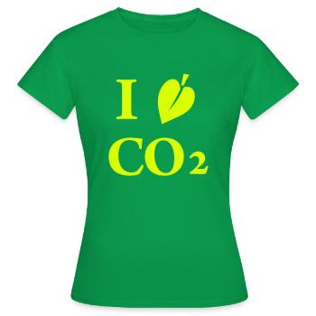 i love co2 - Women's T-Shirt - kelly green - Front - AI Model Female 172 dark (172cm)