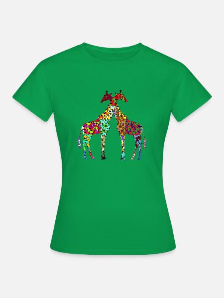 Zwei Giraffen - Frauen T-Shirt - Kelly Green