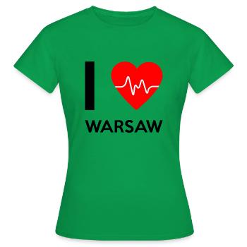 J'aime Varsovie - J'adore Varsovie - T-shirt Femme - vert - Devant - AI Model Female 172 dark (172cm)