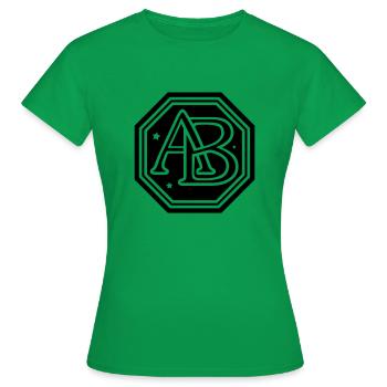 ab monogram letters - Women's T-Shirt - kelly green - Front - AI Model Female 172 dark (172cm)
