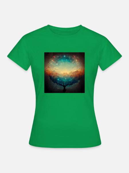Baum des Universums - Frauen T-Shirt - Kelly Green