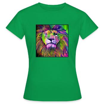 MULTI-COLOUR LION - Women's T-Shirt - kelly green - Front - AI Model Female 172 dark (172cm)