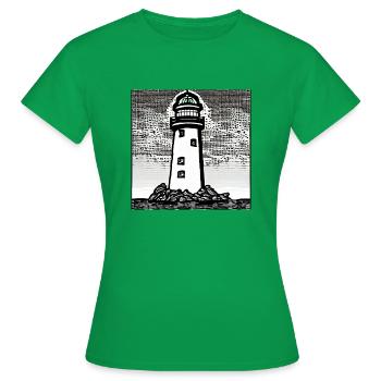 Leuchtturm am Meer - Frauen T-Shirt - Kelly Green - Vorne - AI Model Female 172 dark (172cm)