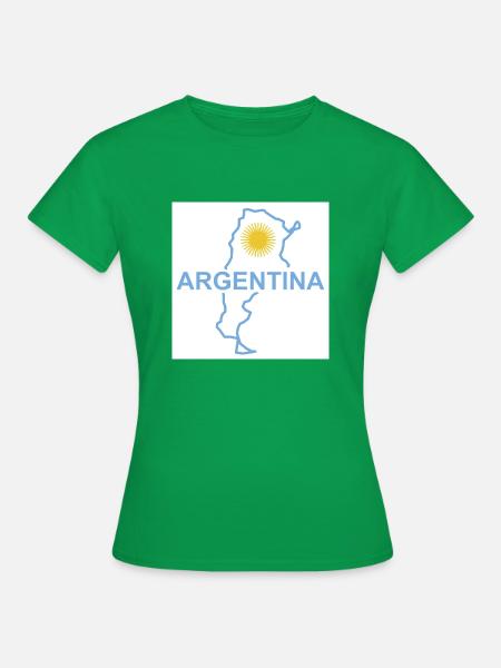 Landkarte von Argentinien - Frauen T-Shirt - Kelly Green
