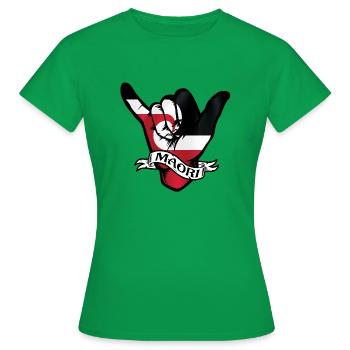 Maori Shaka - T-shirt Femme - vert - Devant - AI Model Female 172 dark (172cm)
