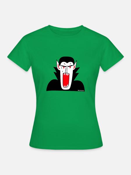 Dracula Karikatur - Frauen T-Shirt - Kelly Green