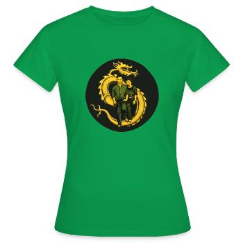 La promenade du dragon - T-shirt Femme - vert - Devant - AI Model Female 172 dark (172cm)