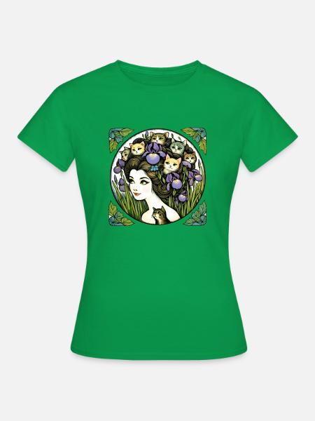 Katzendame - Frauen T-Shirt - Kelly Green