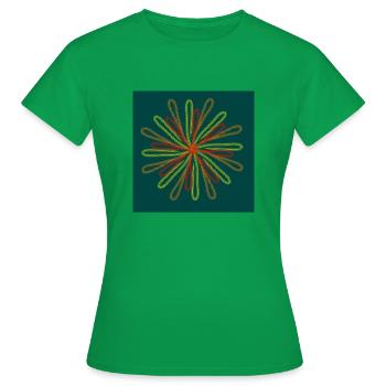 Geometric stylized flower - Women's T-Shirt - kelly green - Front - AI Model Female 172 dark (172cm)