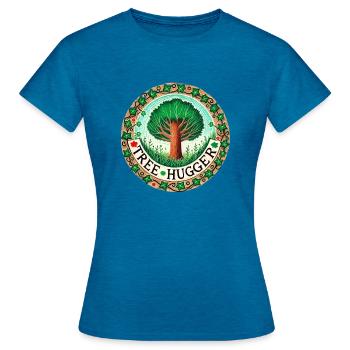 Tree Hugger - Women's T-Shirt - antique blue sapphire heather - Front - AI Model Female 172 dark (172cm)