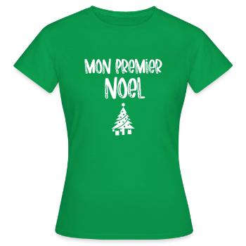 Mon Premier Noël - T-shirt Femme - vert - Devant - AI Model Female 172 dark (172cm)