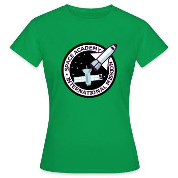 Space Academy International Vintage schwarz - Frauen T-Shirt - Kelly Green - Vorne - AI Model Female 172 dark (172cm)
