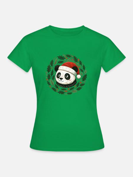 Weihnachts-Pandabär - Frauen T-Shirt - Kelly Green