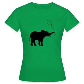 Cadeau d’éléphant ballon volant - T-shirt Femme - vert - Devant - AI Model Female 172 dark (172cm)