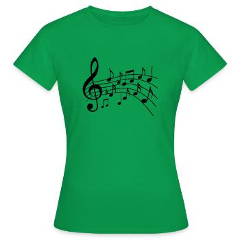 Notes de Musique Variante 2 Noir - T-shirt Femme - vert - Devant - AI Model Female 172 dark (172cm)