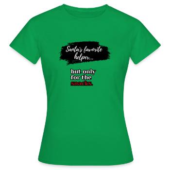 Santa's favorite helper... - Women's T-Shirt - kelly green - Front - AI Model Female 172 dark (172cm)