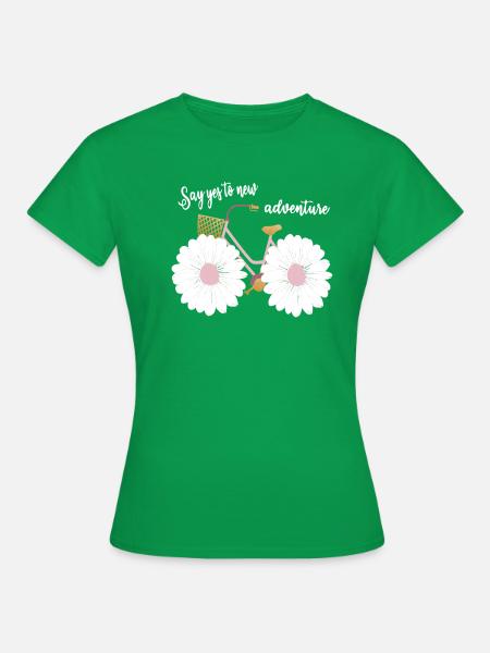 Fahrrad shirt Damen & Blumen shirt damen geschenk - Frauen T-Shirt - Kelly Green