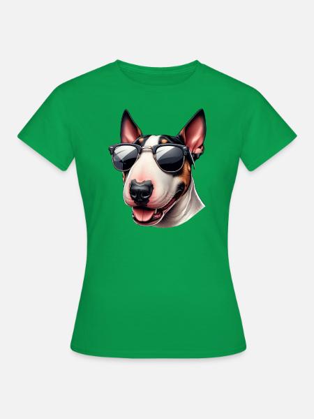 Bullterrier-Welpe mit Sonnenbrille - Frauen T-Shirt - Kelly Green