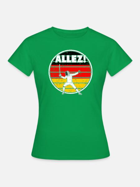 Fechter Deutsche Flagge Fechten - Frauen T-Shirt - Kelly Green