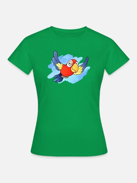 Papagei (Himmel) - Frauen T-Shirt - Kelly Green