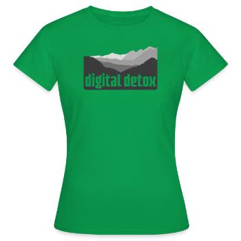 digital detox - Women's T-Shirt - kelly green - Front - AI Model Female 172 dark (172cm)