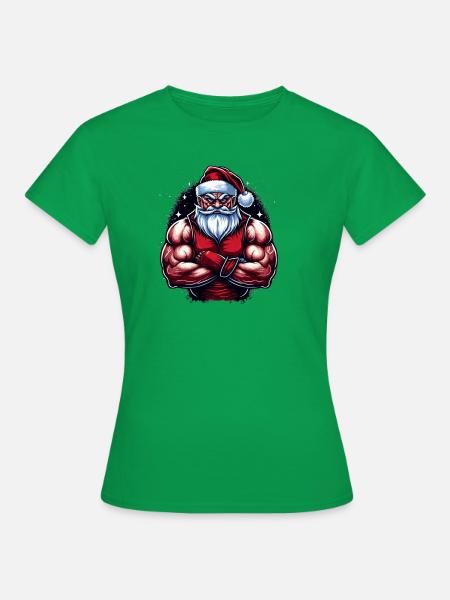 Bodybuilder Santa - Frauen T-Shirt - Kelly Green