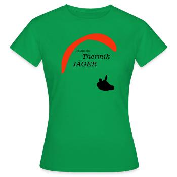 Gleitschirm Thermik - Frauen T-Shirt - Kelly Green - Vorne - AI Model Female 172 dark (172cm)