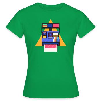 Appareil photo instantané rétro 80s 90s nostalgie - T-shirt Femme - vert - Devant - AI Model Female 172 dark (172cm)