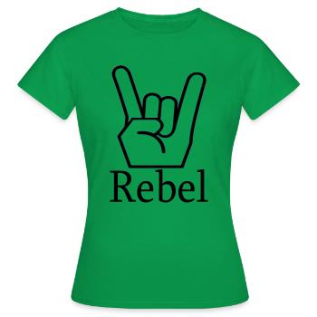 Signe REBEL / main - T-shirt Femme - vert - Devant - AI Model Female 172 dark (172cm)