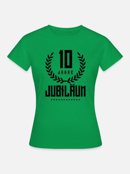 10 jahre jubilaeum kranz - Frauen T-Shirt - Kelly Green