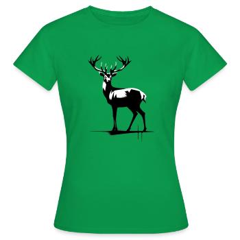 Hirsch StreetArt Contraste - T-shirt Femme - vert - Devant - AI Model Female 172 dark (172cm)
