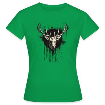 Cerf avec bêche noire - T-shirt Femme - vert - Devant - AI Model Female 172 dark (172cm)