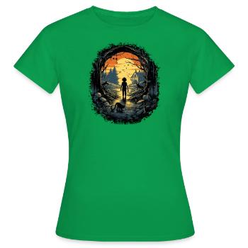 Sunrise Mystery - Women's T-Shirt - kelly green - Front - AI Model Female 172 dark (172cm)