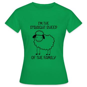 Ich bin das hetero Schaf der Familie - Frauen T-Shirt - Kelly Green - Vorne - AI Model Female 172 dark (172cm)