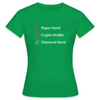 Crypto checklist diamond hand checked - Women's T-Shirt - kelly green - Front - AI Model Female 172 dark (172cm)